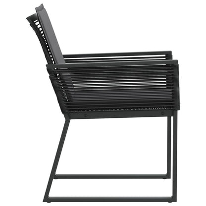 vidaXL Gartenstühle mit Kissen 4 Stk. Schwarz Poly Rattan