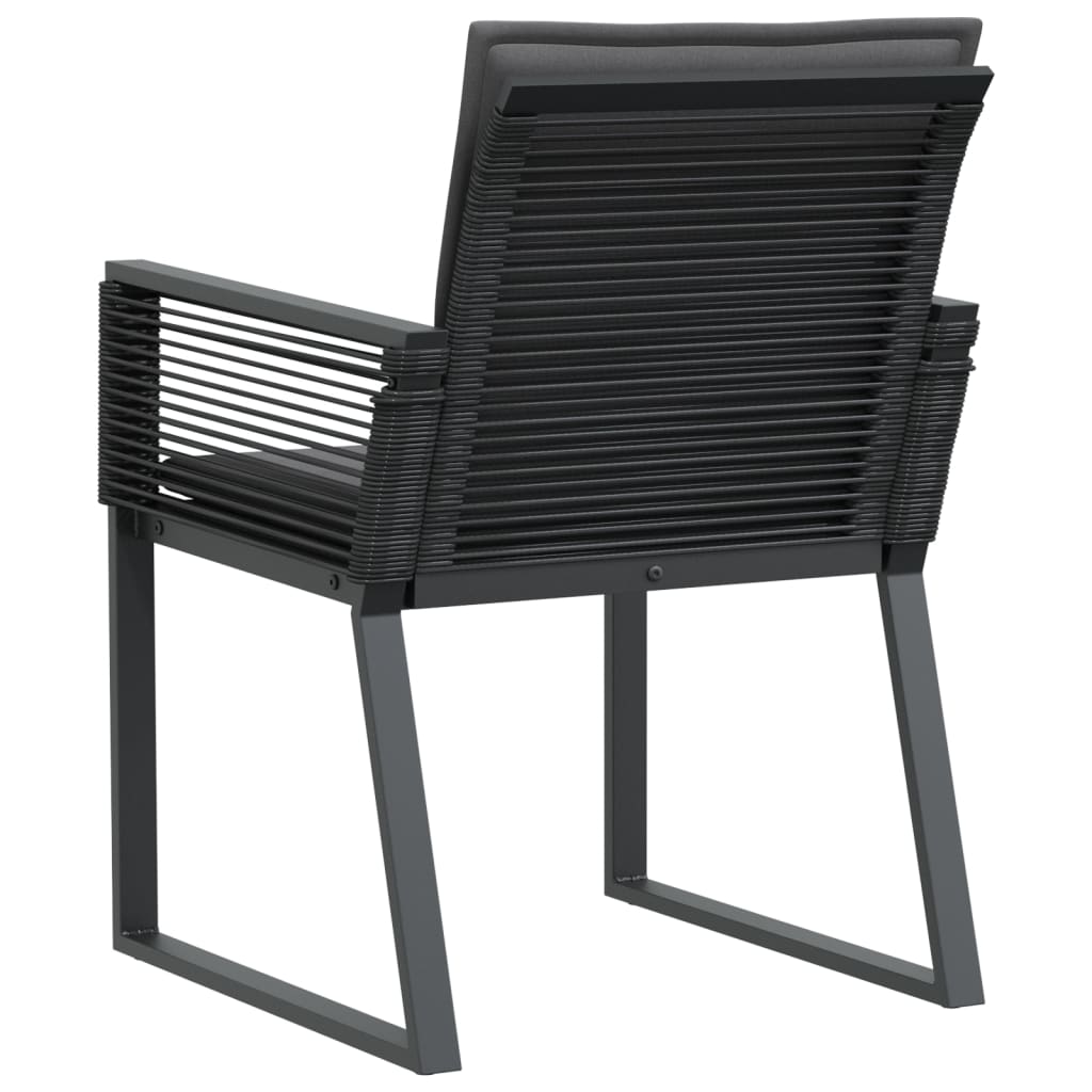 vidaXL Gartenstühle mit Kissen 4 Stk. Schwarz Poly Rattan