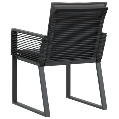 vidaXL Gartenstühle mit Kissen 4 Stk. Schwarz Poly Rattan