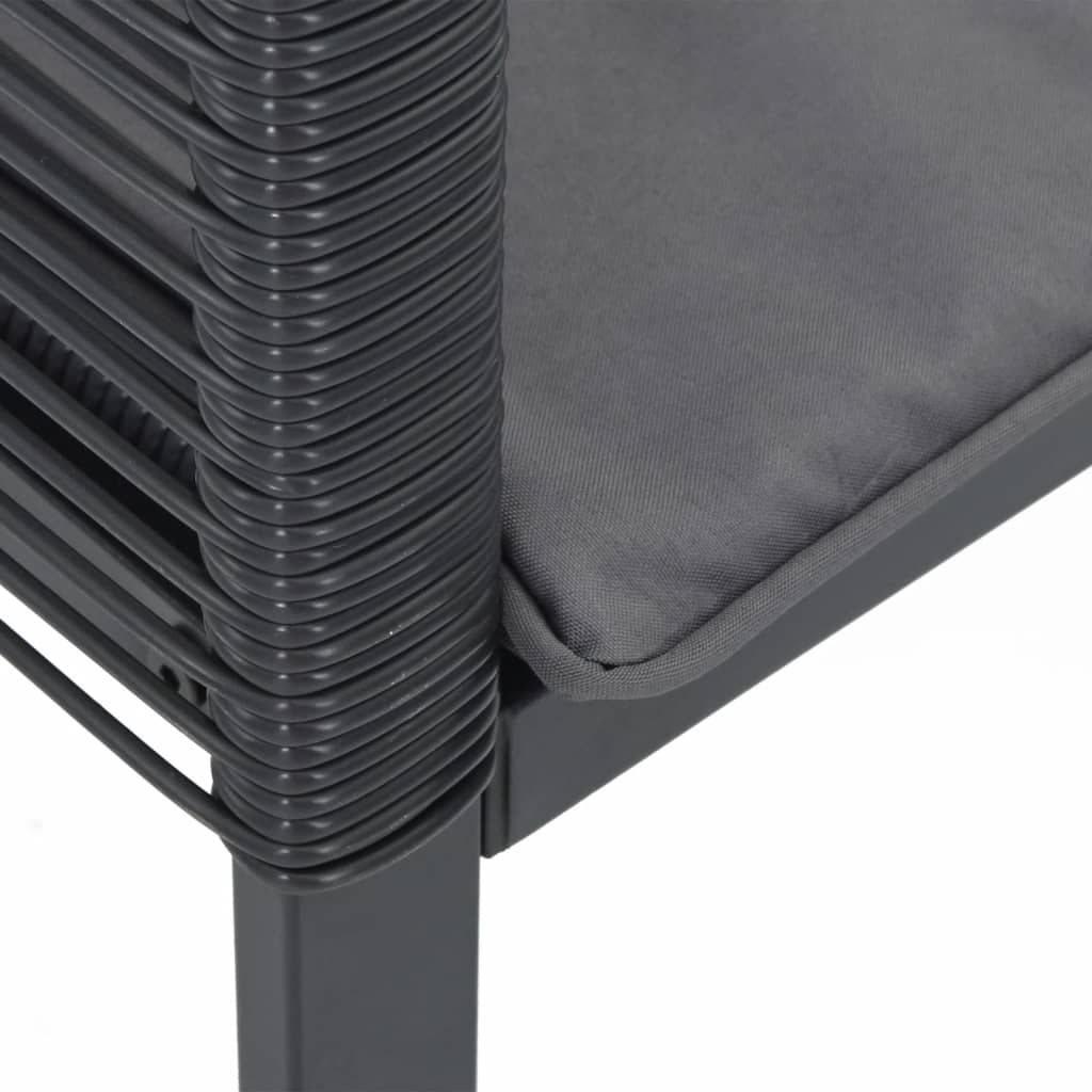 vidaXL Gartenstühle mit Kissen 4 Stk. Schwarz Poly Rattan
