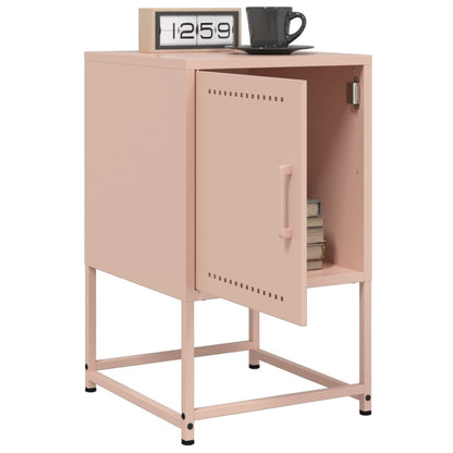 vidaXL Table de chevet Rose 36x39x60,5 cm Acier