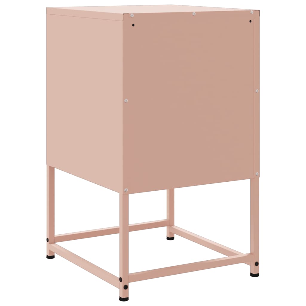 vidaXL Table de chevet Rose 36x39x60,5 cm Acier
