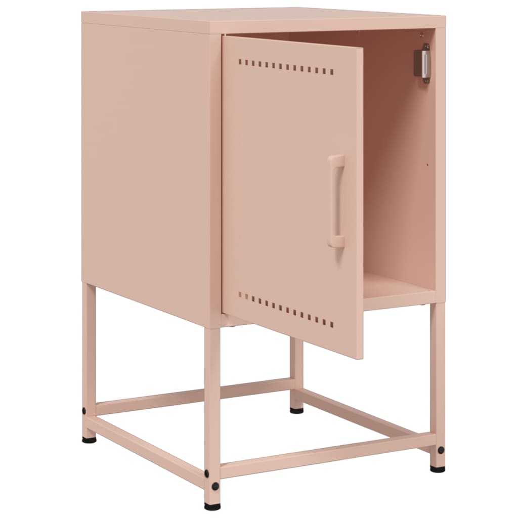 vidaXL Table de chevet Rose 36x39x60,5 cm Acier