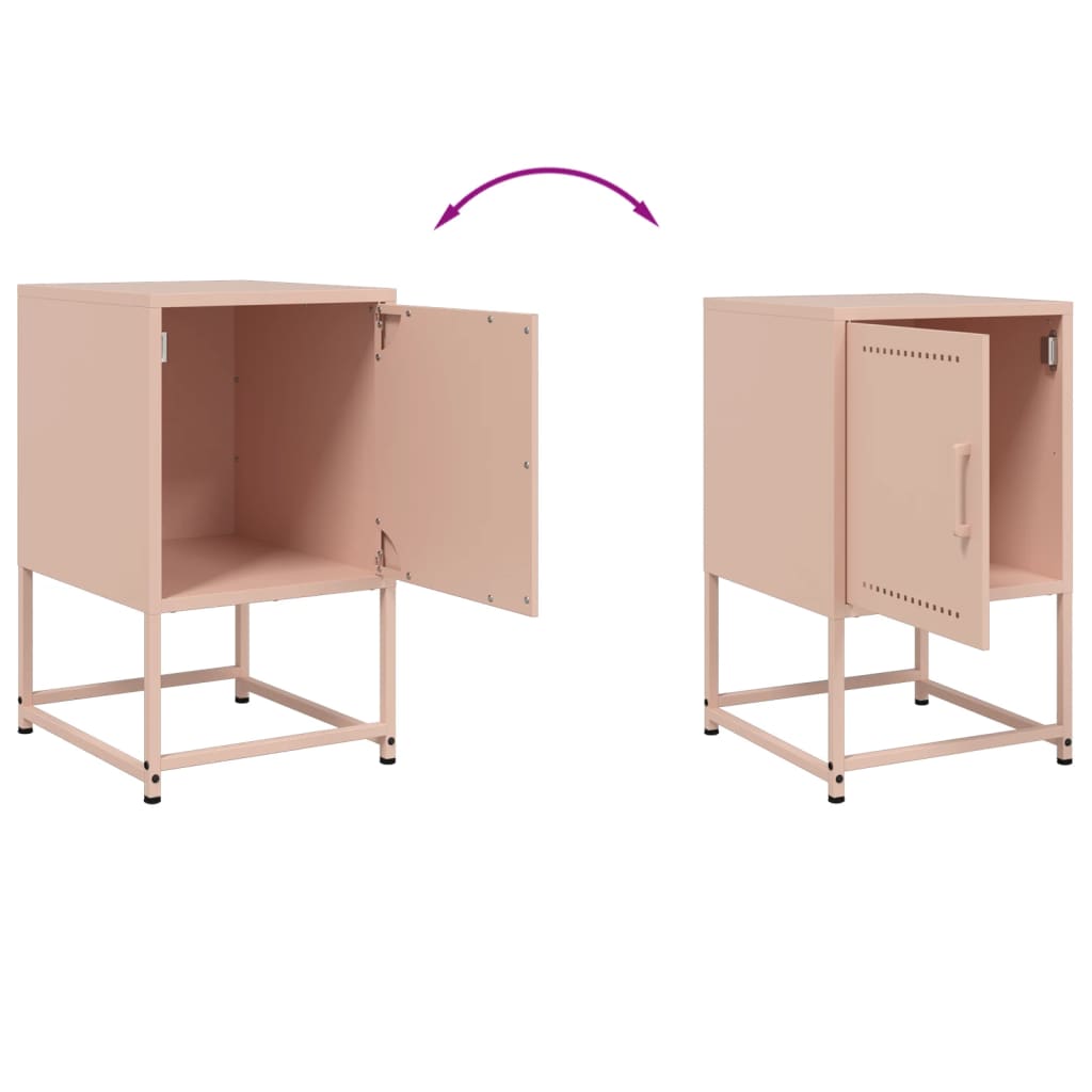 vidaXL Table de chevet Rose 36x39x60,5 cm Acier