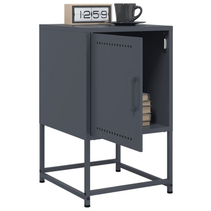 vidaXL Table de chevet anthracite 36x39x60,5 cm acier