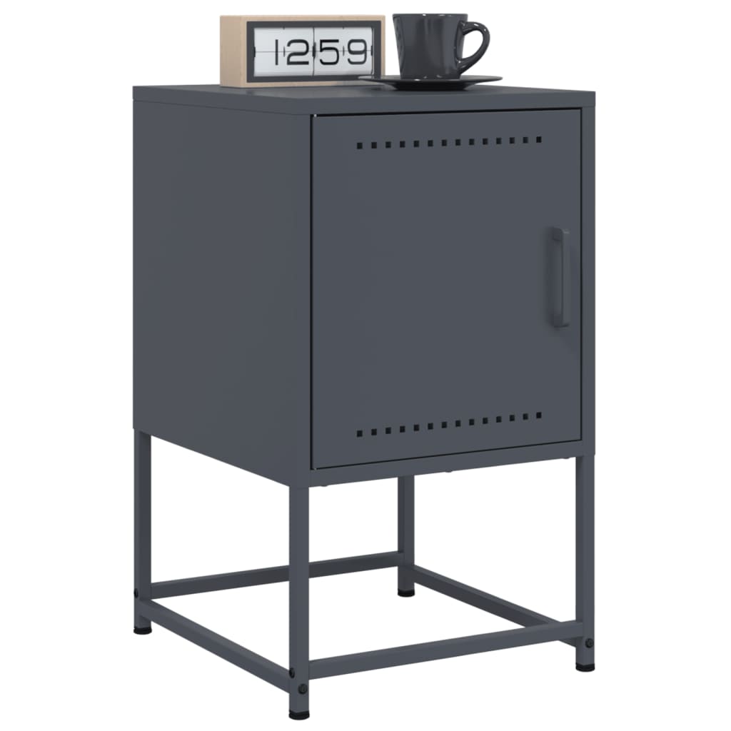 vidaXL Table de chevet anthracite 36x39x60,5 cm acier