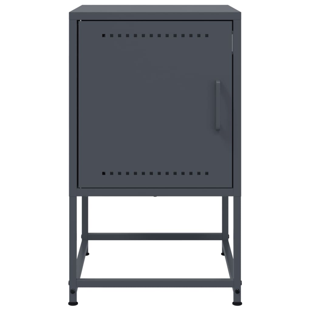 vidaXL Table de chevet anthracite 36x39x60,5 cm acier