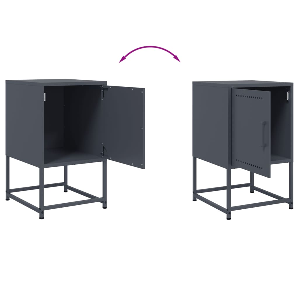 vidaXL Table de chevet anthracite 36x39x60,5 cm acier