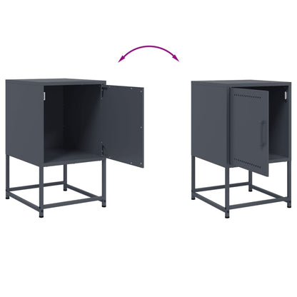 vidaXL Table de chevet anthracite 36x39x60,5 cm acier