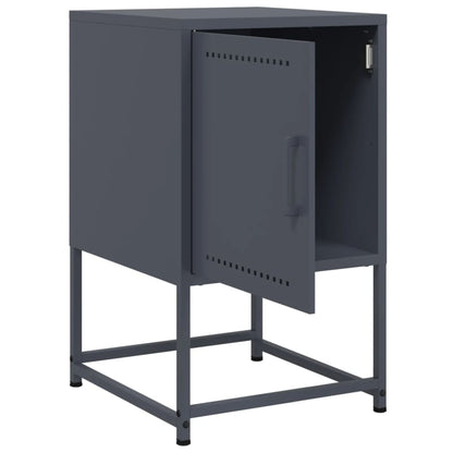 vidaXL Table de chevet anthracite 36x39x60,5 cm acier
