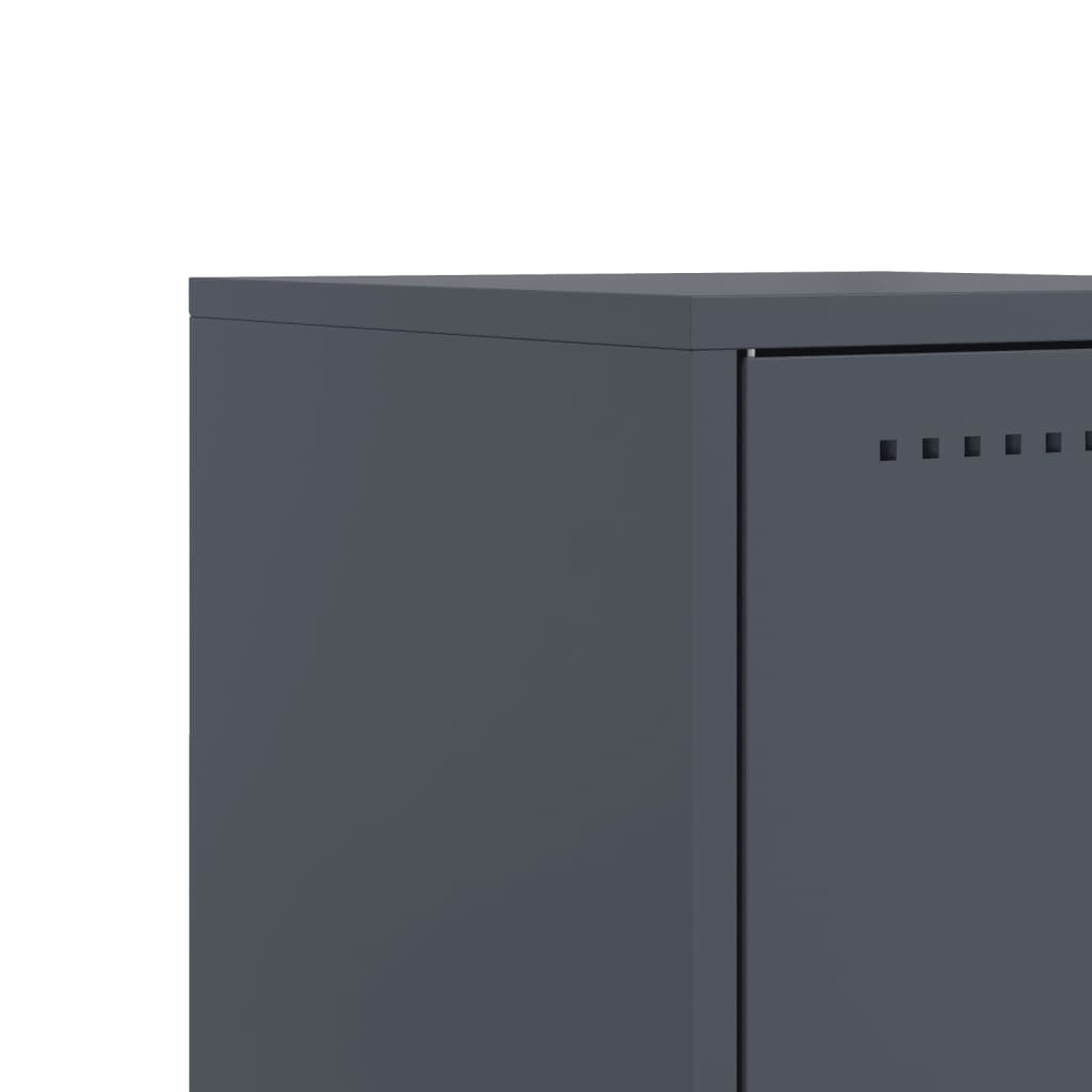 vidaXL Table de chevet anthracite 36x39x60,5 cm acier