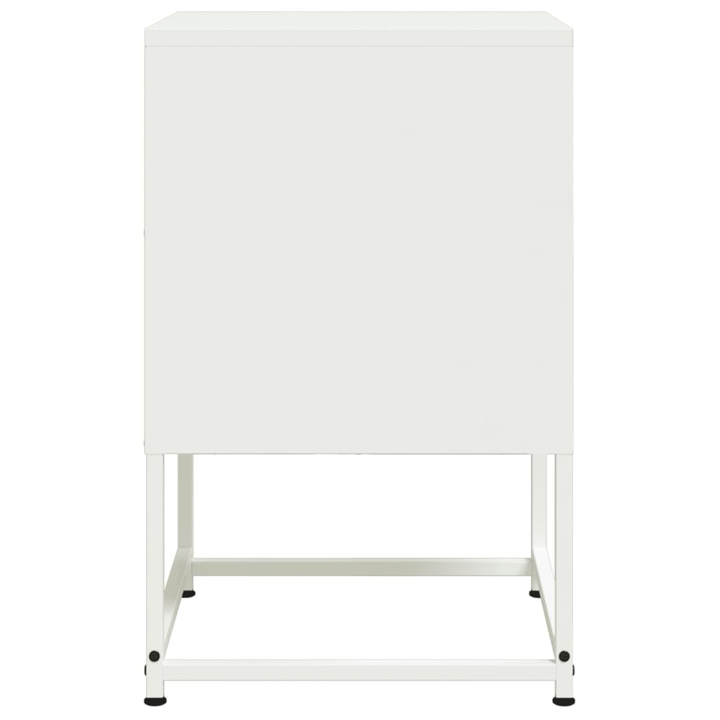 vidaXL Nachttische 2 Stk. Weiß 36x39x60,5 cm Stahl