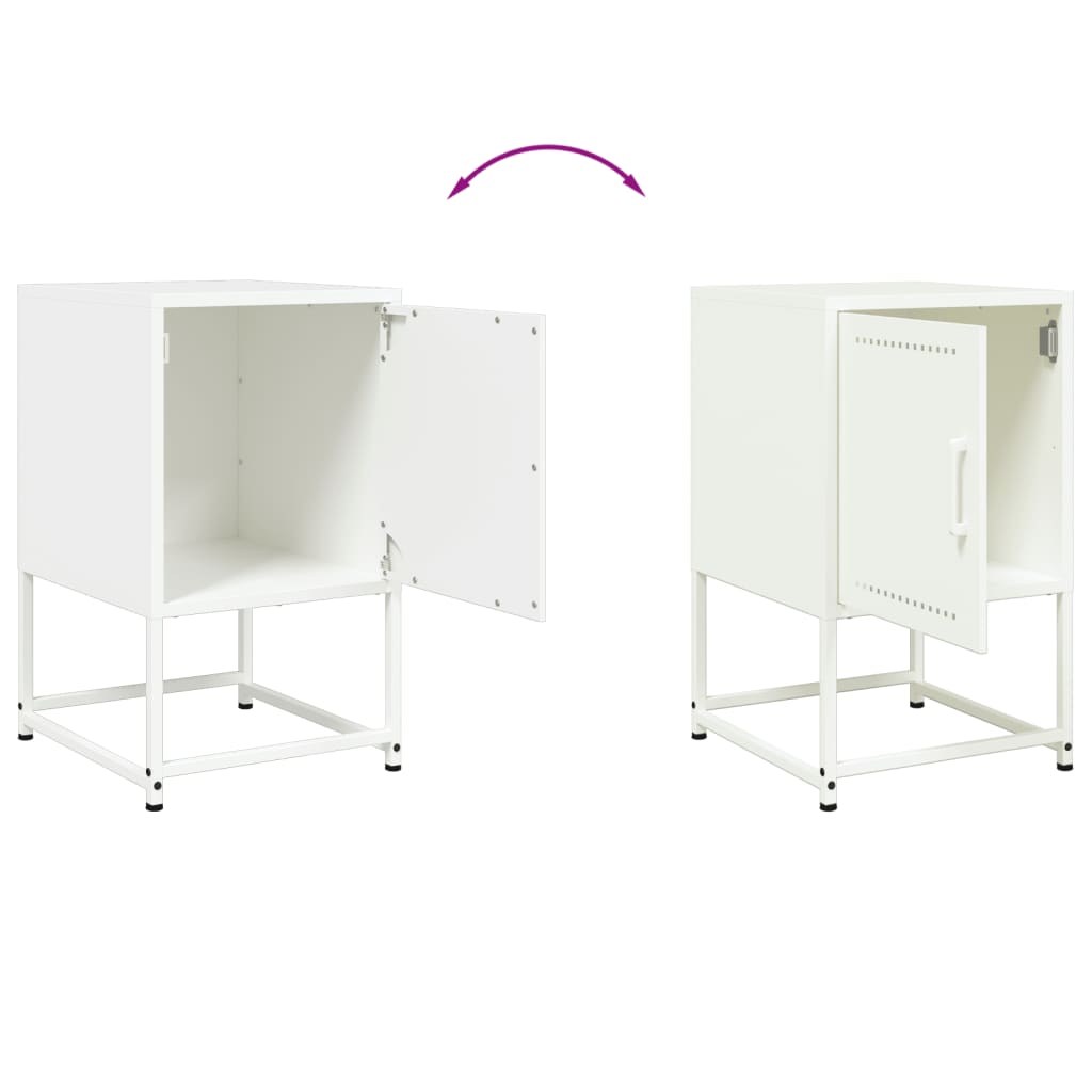 vidaXL Nachttische 2 Stk. Weiß 36x39x60,5 cm Stahl