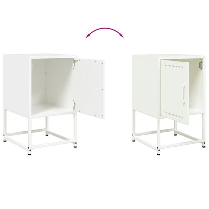 vidaXL Nachttische 2 Stk. Weiß 36x39x60,5 cm Stahl