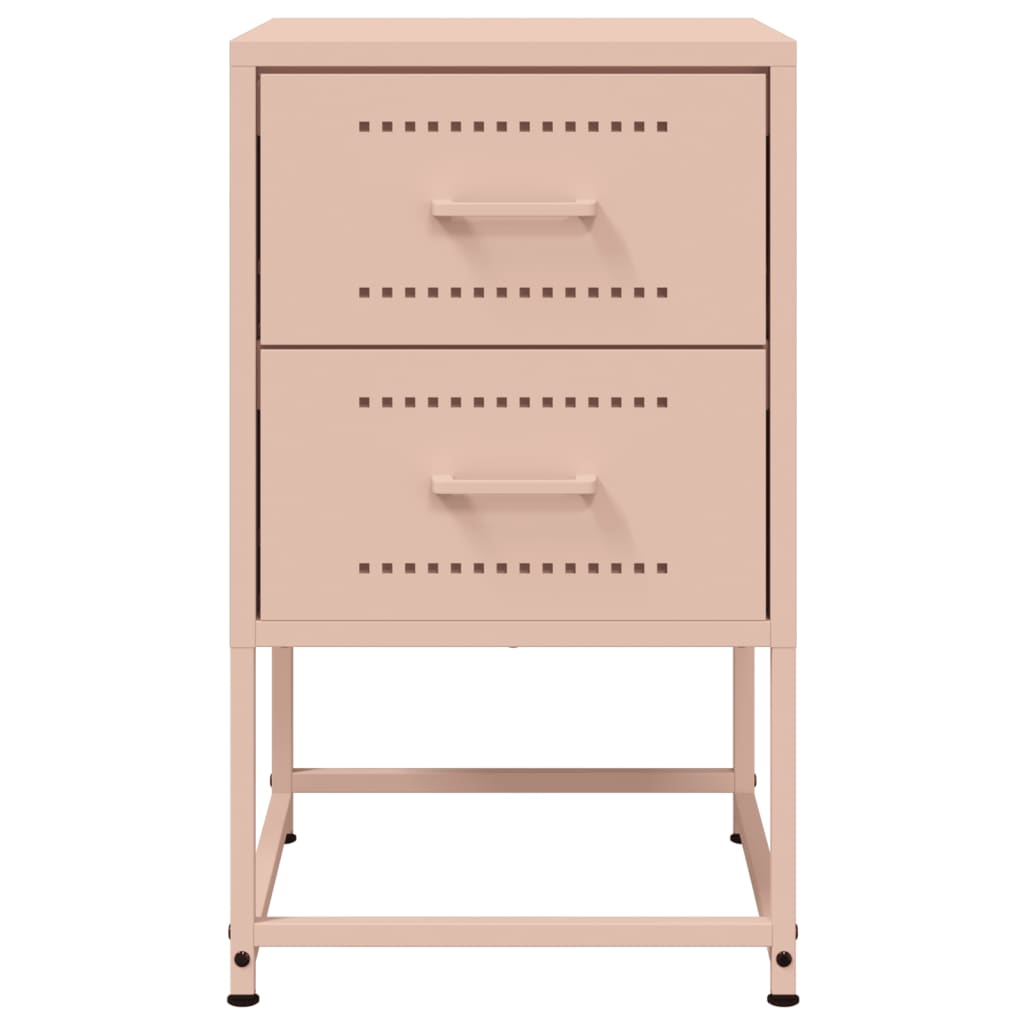 vidaXL Nachttische 2 Stk. Rosa 36x39x60,5 cm Stahl