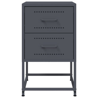 vidaXL Nachttische 2 Stk. Anthrazit 36x39x60,5 cm Stahl