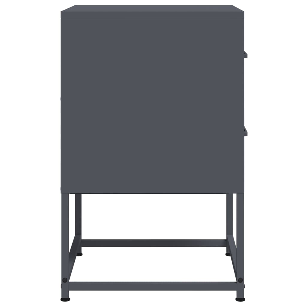 vidaXL Nachttische 2 Stk. Anthrazit 36x39x60,5 cm Stahl