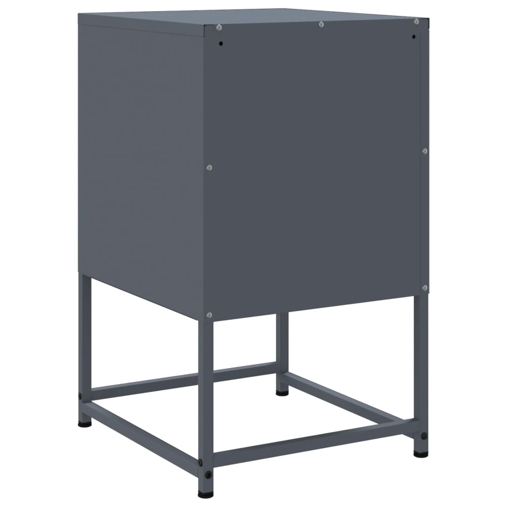 vidaXL Nachttische 2 Stk. Anthrazit 36x39x60,5 cm Stahl