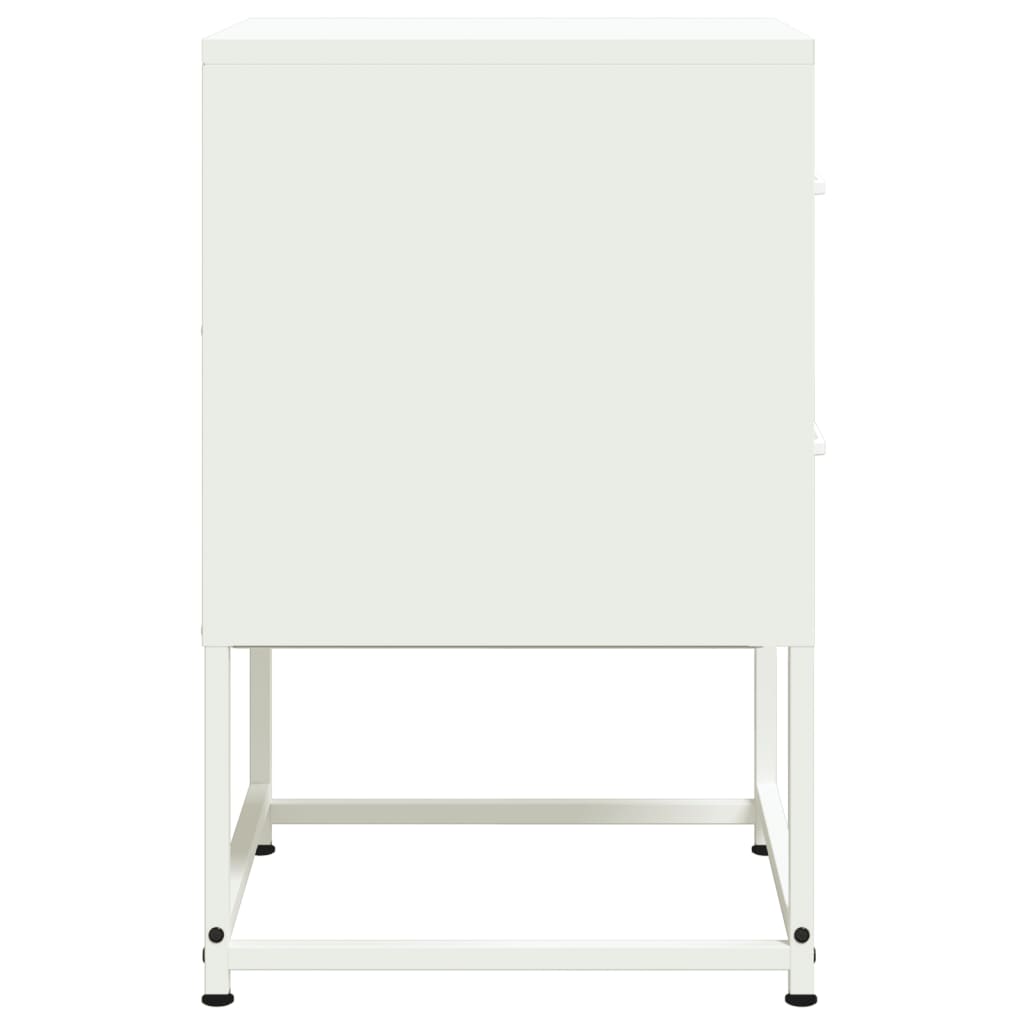 vidaXL Nachttische 2 Stk. Weiß 36x39x60,5 cm Stahl
