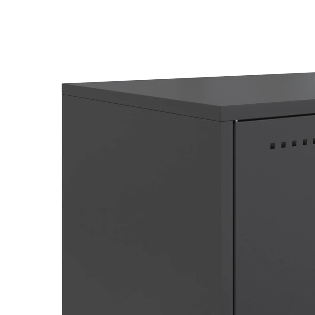 Meuble TV vidaXL Noir 68,5x39x60,5 cm Acier