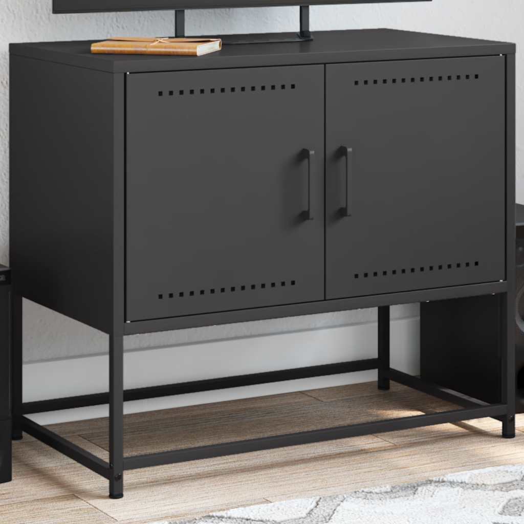 Meuble TV vidaXL Noir 68,5x39x60,5 cm Acier