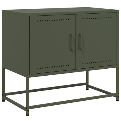 vidaXL Meuble TV vert olive 68,5x39x60,5 cm acier