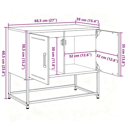 vidaXL Meuble TV vert olive 68,5x39x60,5 cm acier