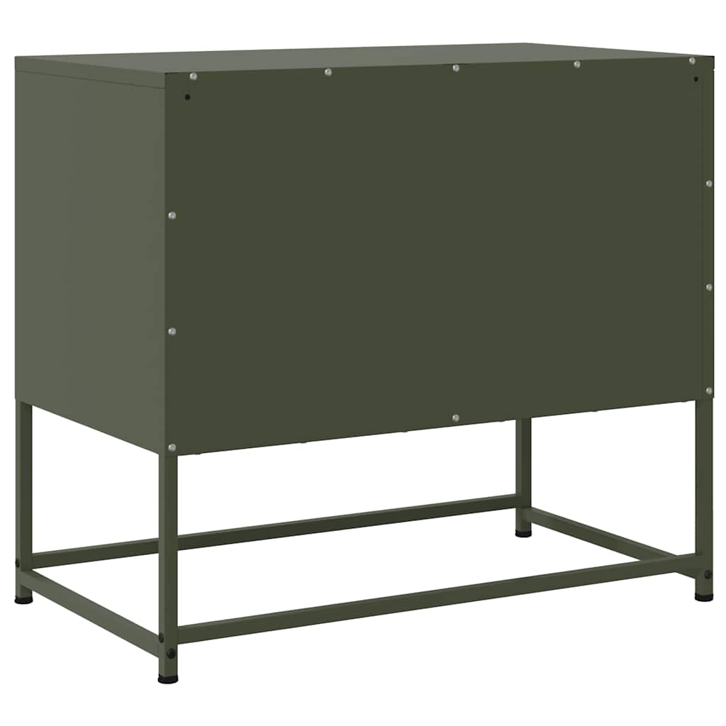 vidaXL Meuble TV vert olive 68,5x39x60,5 cm acier