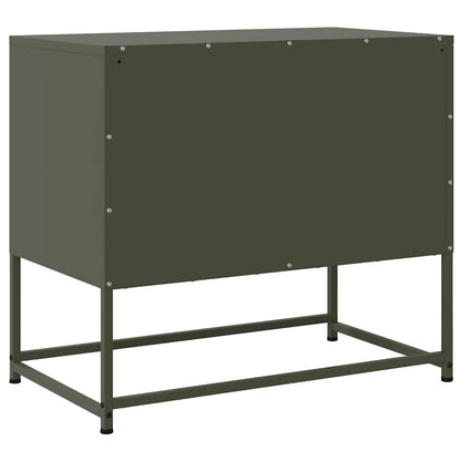 vidaXL Meuble TV vert olive 68,5x39x60,5 cm acier