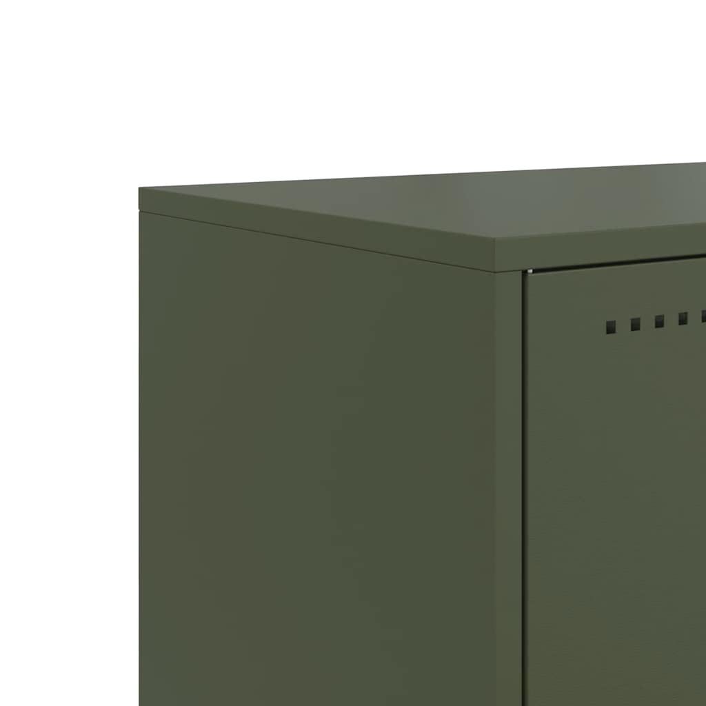 vidaXL Meuble TV vert olive 68,5x39x60,5 cm acier