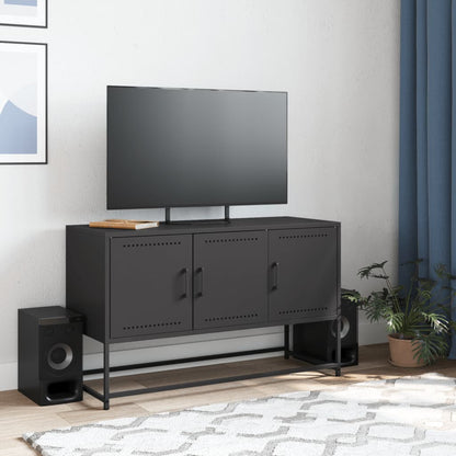 Meuble TV vidaXL noir 100,5x39x60,5 cm acier