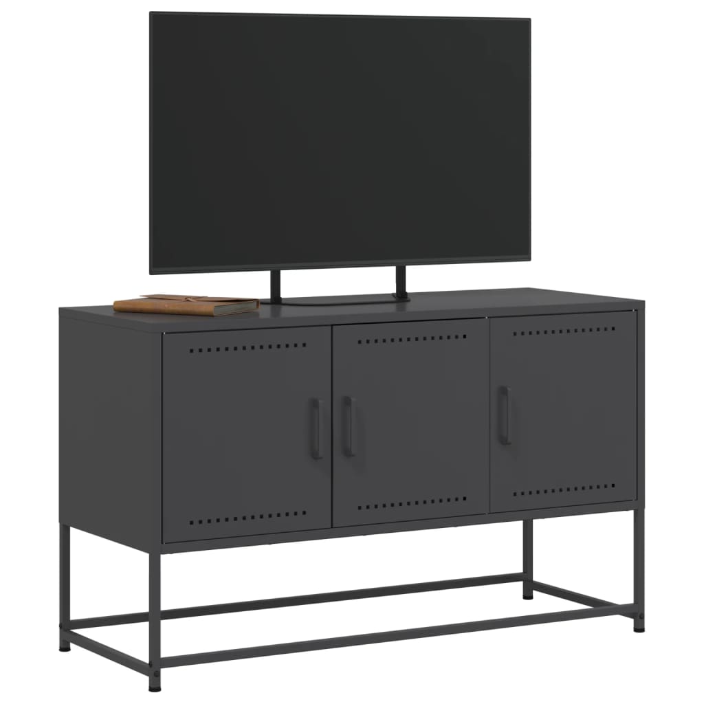 Meuble TV vidaXL noir 100,5x39x60,5 cm acier