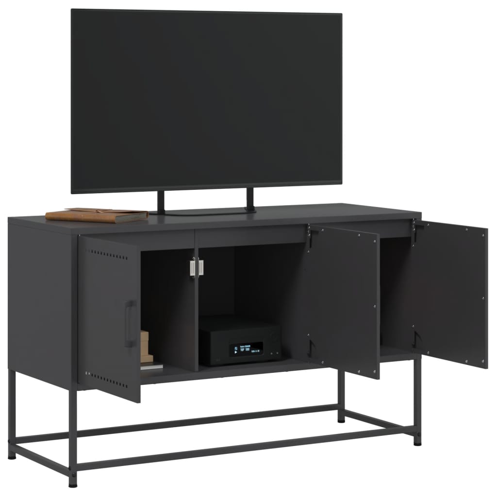 Meuble TV vidaXL noir 100,5x39x60,5 cm acier