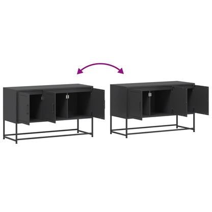 Meuble TV vidaXL noir 100,5x39x60,5 cm acier