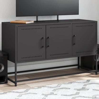Meuble TV vidaXL noir 100,5x39x60,5 cm acier