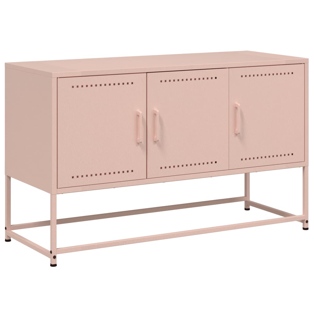 vidaXL Meuble TV Rose 100,5x39x60,5 cm Acier