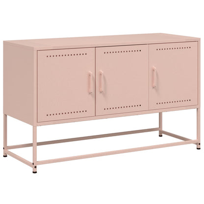 vidaXL Meuble TV Rose 100,5x39x60,5 cm Acier