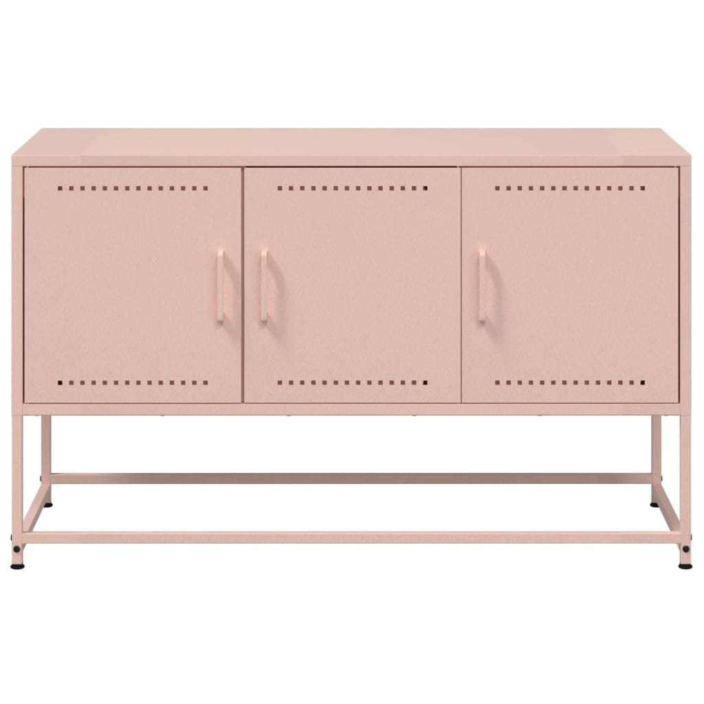 vidaXL Meuble TV Rose 100,5x39x60,5 cm Acier