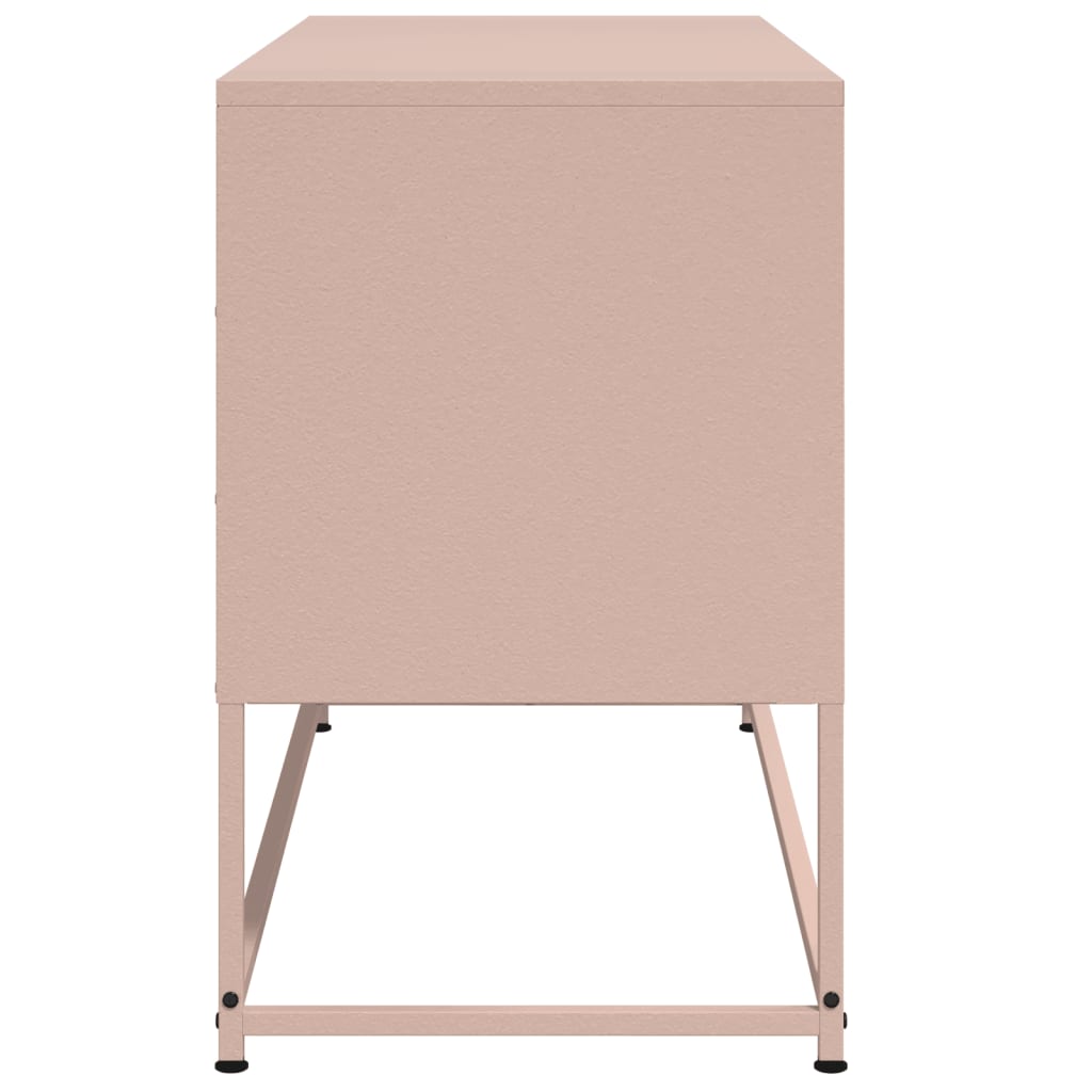 vidaXL Meuble TV Rose 100,5x39x60,5 cm Acier