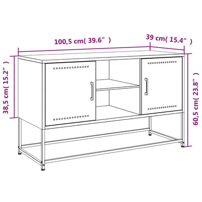 vidaXL Meuble TV Rose 100,5x39x60,5 cm Acier