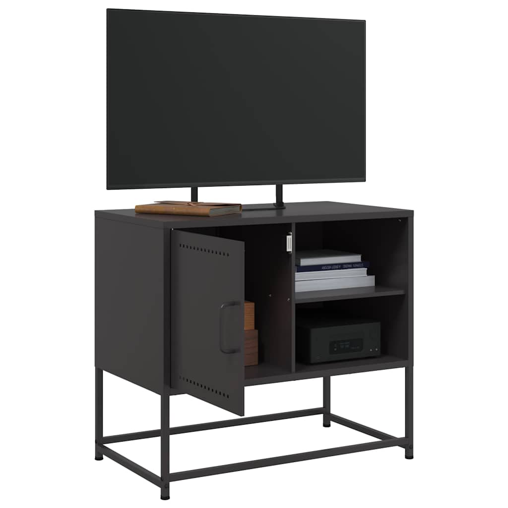 vidaXL TV-Schrank Schwarz 68x39x60,5 cm Stahl