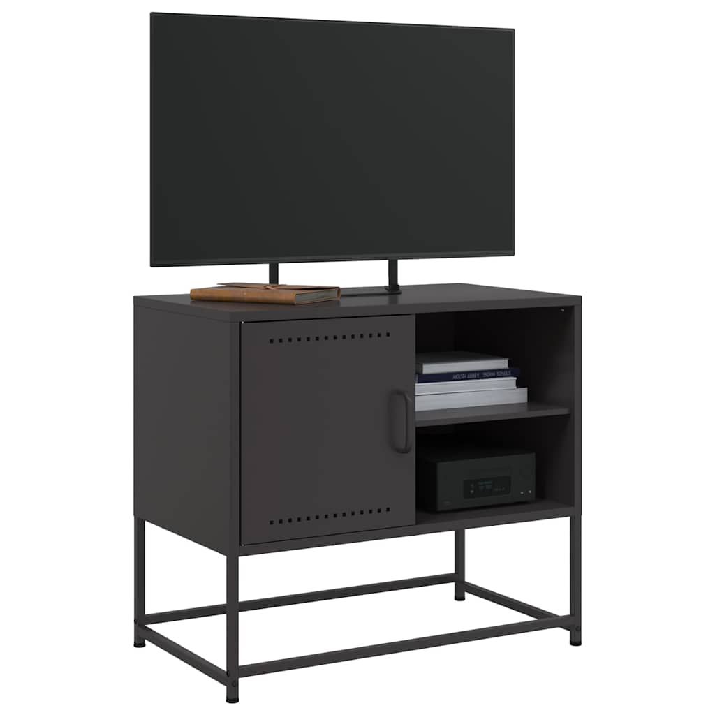 vidaXL TV-Schrank Schwarz 68x39x60,5 cm Stahl