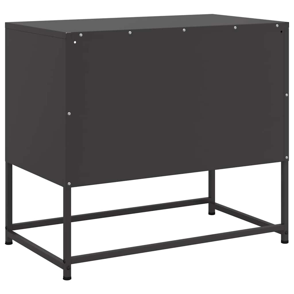 vidaXL TV-Schrank Schwarz 68x39x60,5 cm Stahl