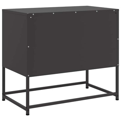 vidaXL TV-Schrank Schwarz 68x39x60,5 cm Stahl