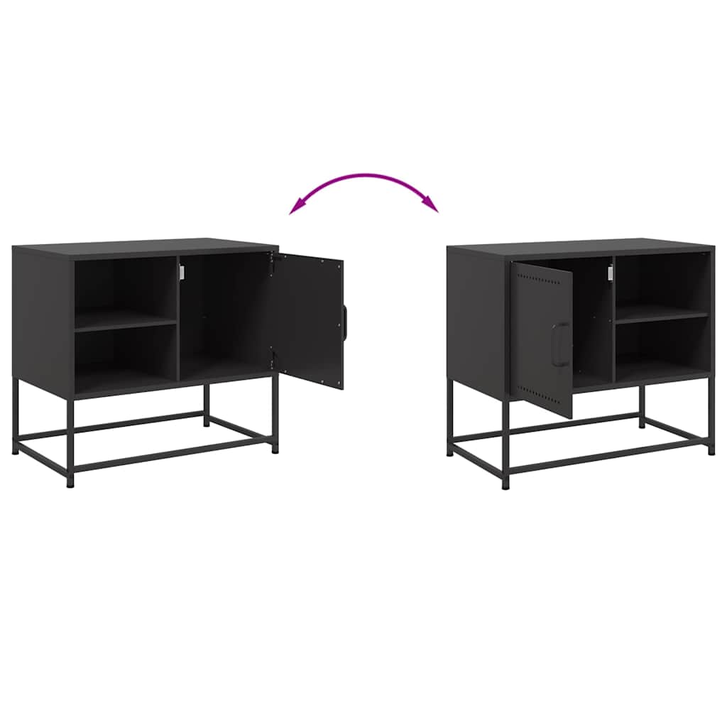 vidaXL TV-Schrank Schwarz 68x39x60,5 cm Stahl