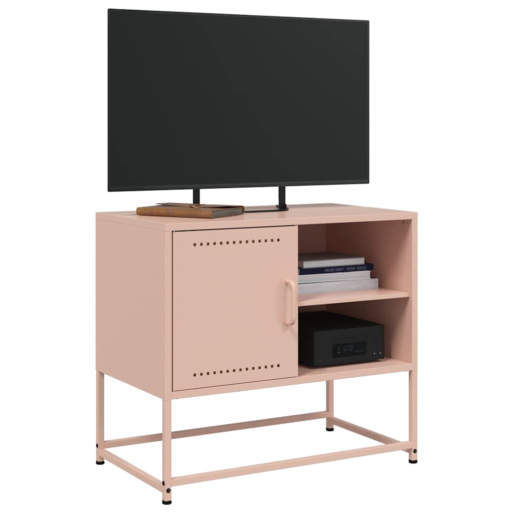 vidaXL Meuble TV Rose 68x39x60,5 cm Acier