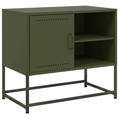 Meuble TV vidaXL vert olive 68x39x60,5 cm acier