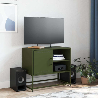 Meuble TV vidaXL vert olive 68x39x60,5 cm acier
