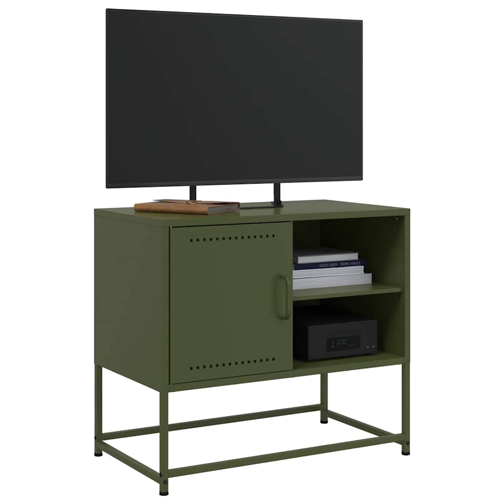 Meuble TV vidaXL vert olive 68x39x60,5 cm acier