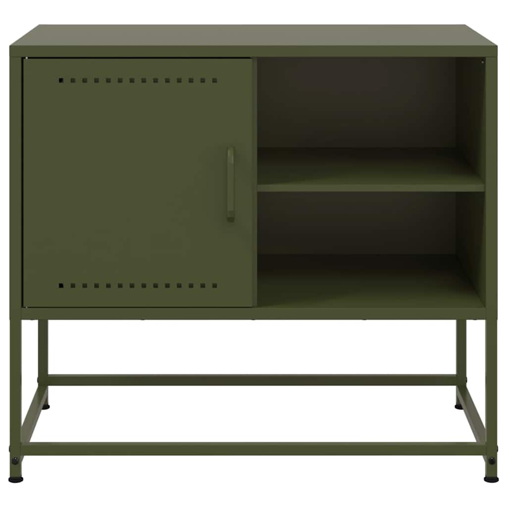 Meuble TV vidaXL vert olive 68x39x60,5 cm acier
